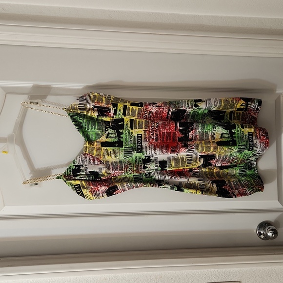 Color Splash Newspaper Mini Dress - Picture 4 of 6